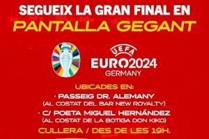 Cullera instal·larà dos pantalles gegants per a seguir la final de la Eurocopa